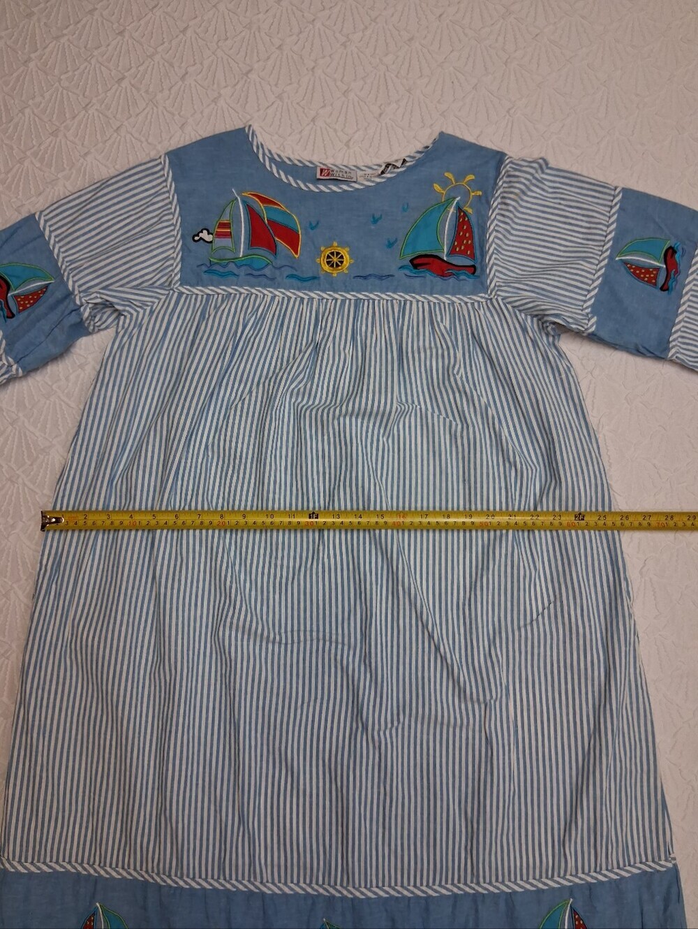 Woman Within Blue and White Striped Cotton Top Size M - Picture 15 of 17